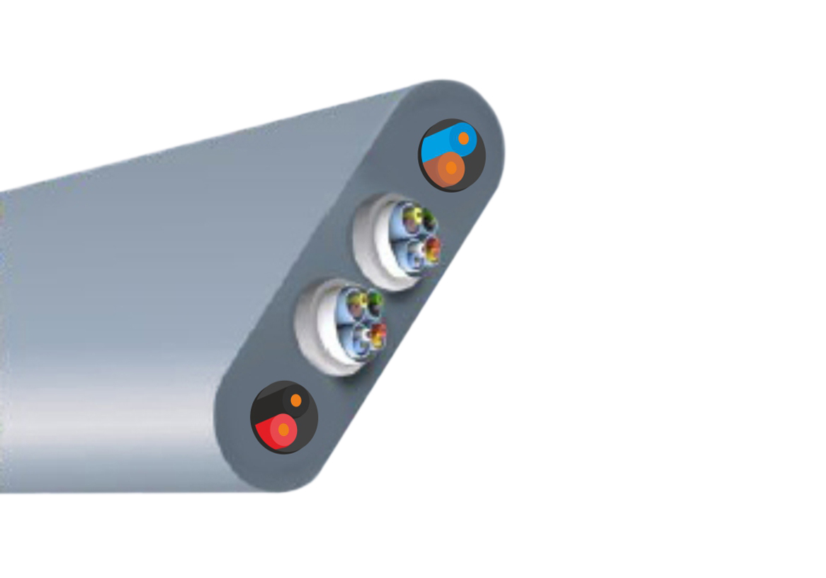 2 Pair 18AWG + 2x4 Pair Cat 6 S/FTP Elevator Cable